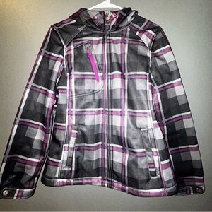 Zero Xposur Boarding Co Ski Coat Kacket Purple Grey Plaid Medium